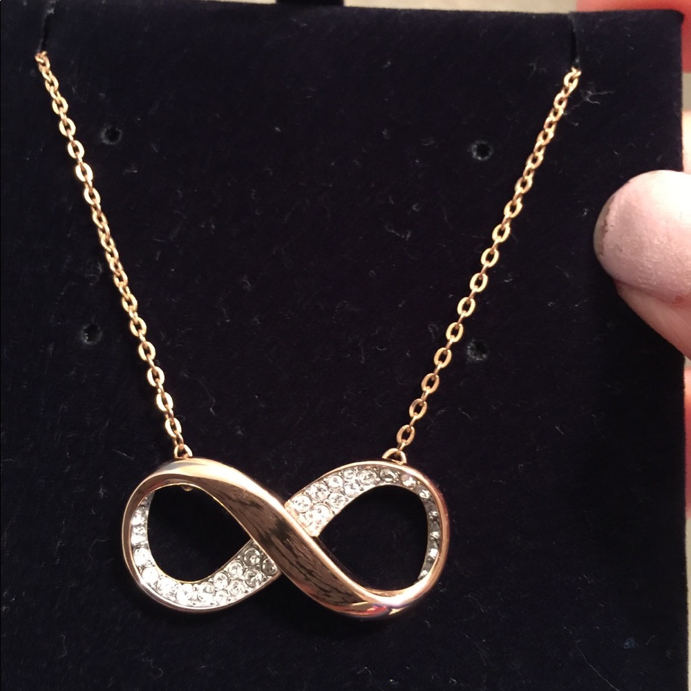 SOLD! Swarovski infinity rose gold necklace - Picture 1 of 5